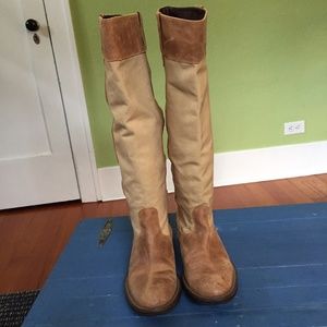 Camper Canvas and Leather Riding Boots